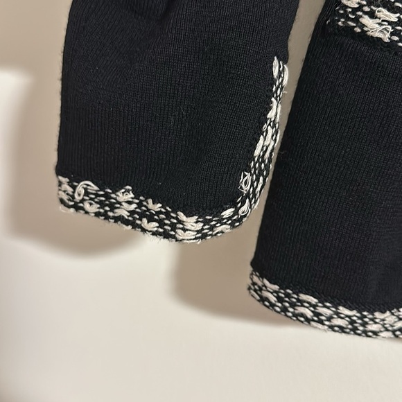 Carolina Herrera New York 100% wool black cream open cardigan stitched - Picture 5 of 10